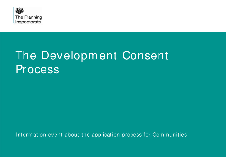 the development consent process
