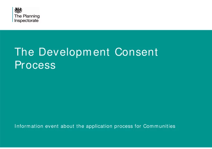 the development consent process