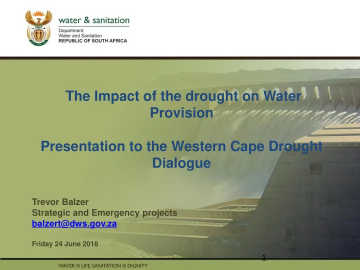 the impact of the drought on water