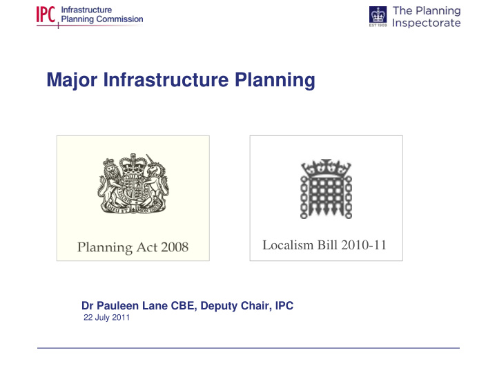 major infrastructure planning