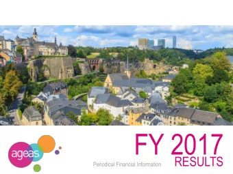 FY 2017  RESULTS  Periodical Financial Information  Analyst call  3  Table of contents  Segment