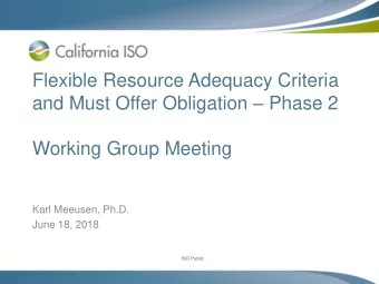 Flexible Resource Adequacy Criteria and Must Offer Obligation  Phase 2  Working Group Meeting