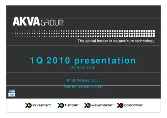 1 Q 2 0 1 0  presentation  1 Q 2 0 1 0  presentation  29 April 2010  Knut Molaug, CEO  M  Morten