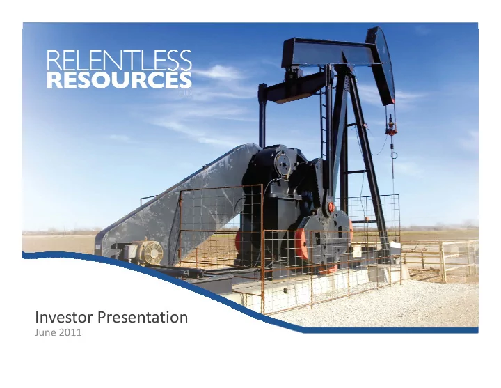 investor presentation investor presentation