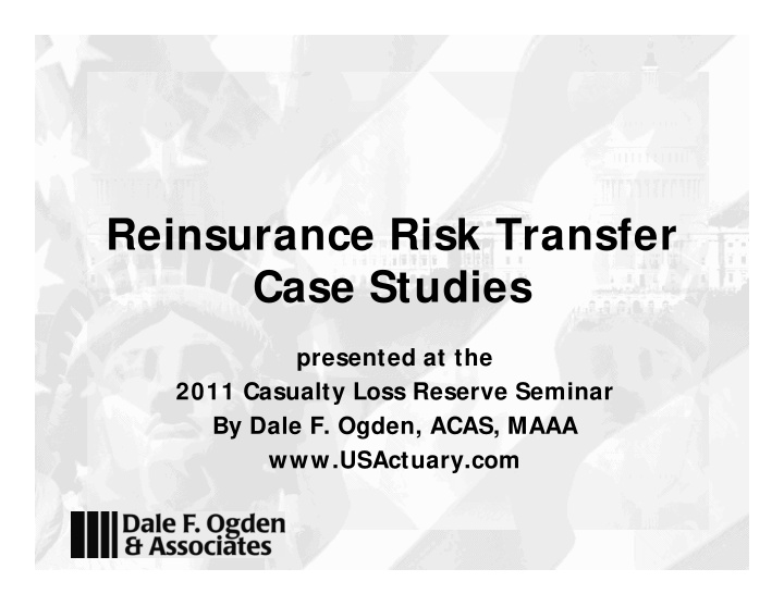 reinsurance risk transfer case studies