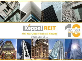 Full Year 2015 Financial Results 18 January 2016  1  Outline 1. Key Highlights