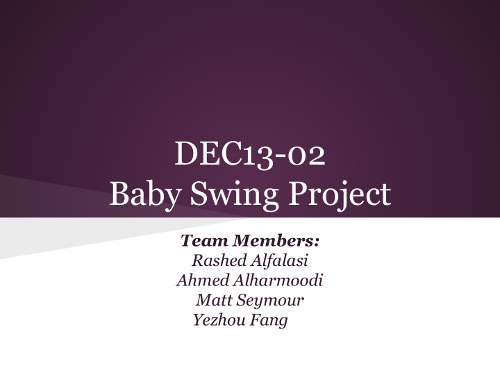 dec13 02 baby swing project
