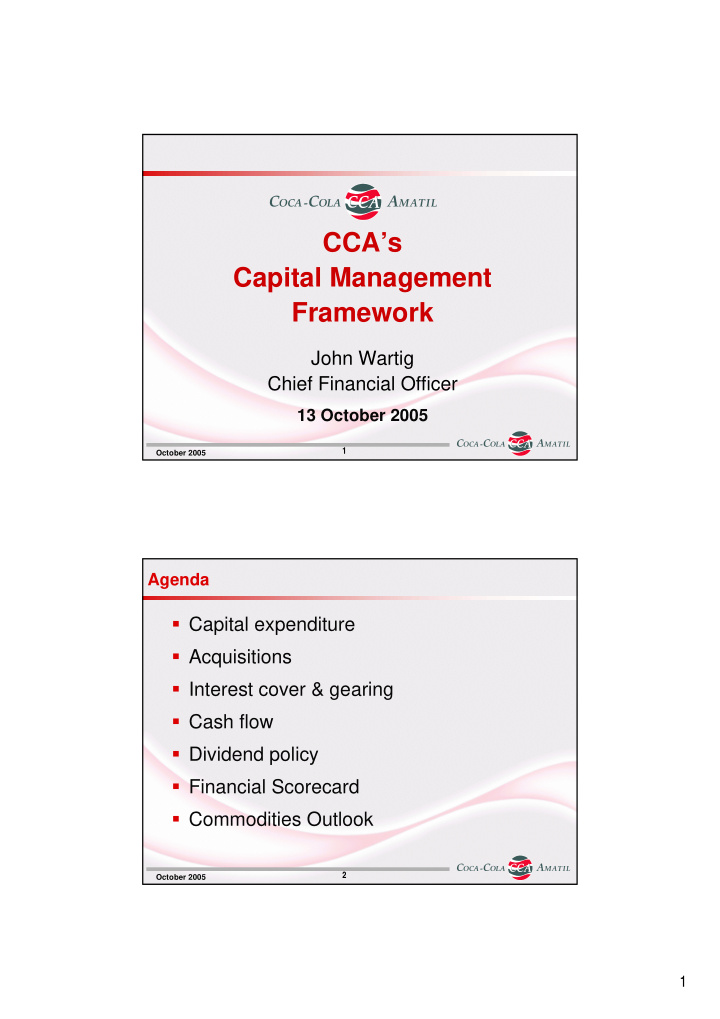 cca s capital management framework