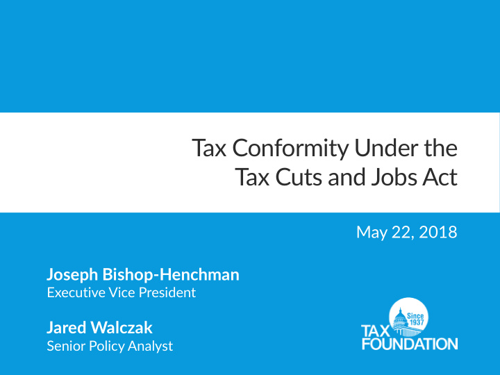 tax conformity under the tax cuts and jobs act