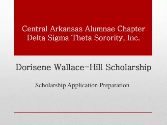 Dorisene Wallace-Hill  ll Scholarship  ip  Scholarship Application Preparation CAACs Scholarship