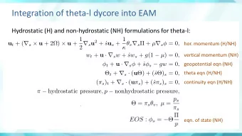 Integration of theta-l dycore into EAM  Hydrostatic (H) and non-hydrostatic (NH) formulations for