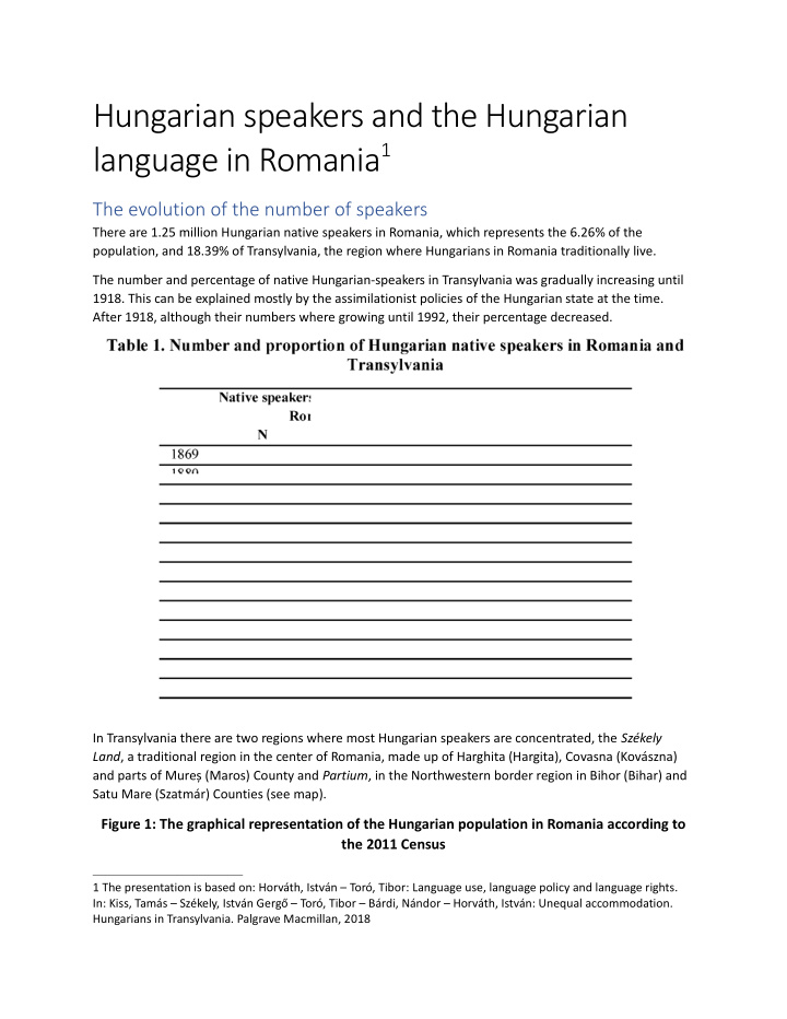 hungarian speakers and the hungarian