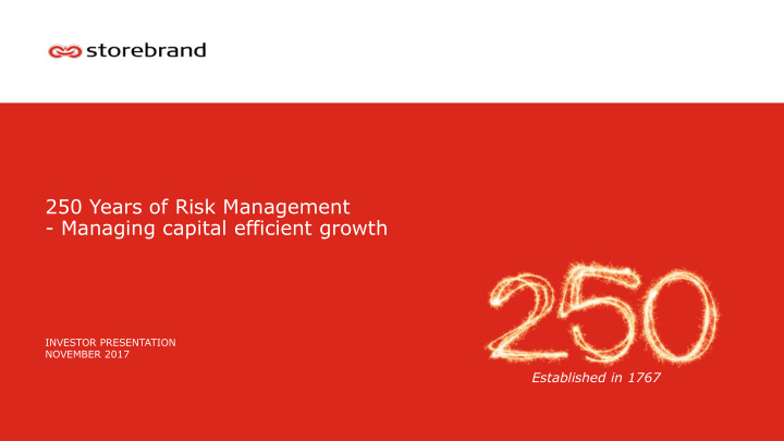 250 years of risk management managing capital efficient