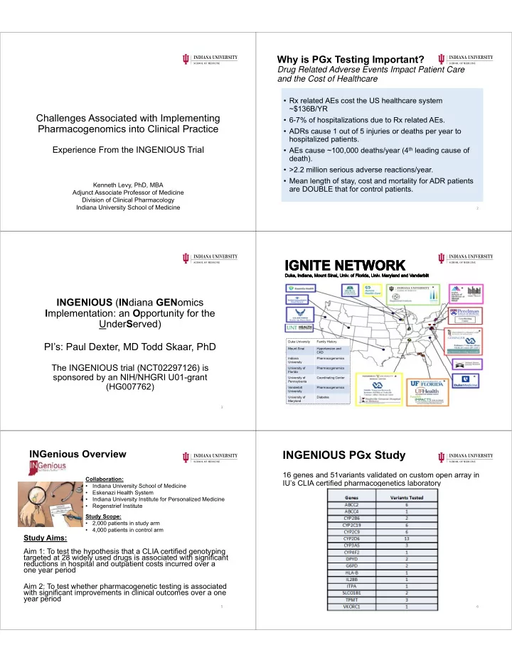 ingenious pgx study