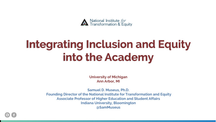 integrating inclusion and equity into the academy