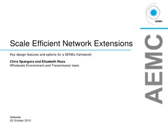 Scale Efficient Network Extensions  Key design features and options for a SENEs framework  Chris