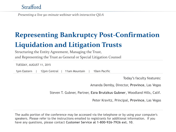 liquidation and litigation trusts