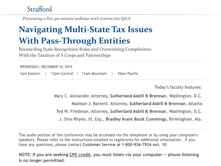 navigating multi state tax issues with pass through