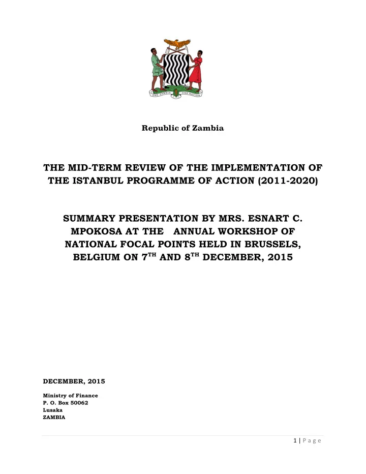 the mid term review of the implementation of the istanbul