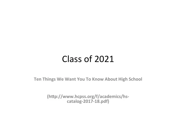 class of 2021