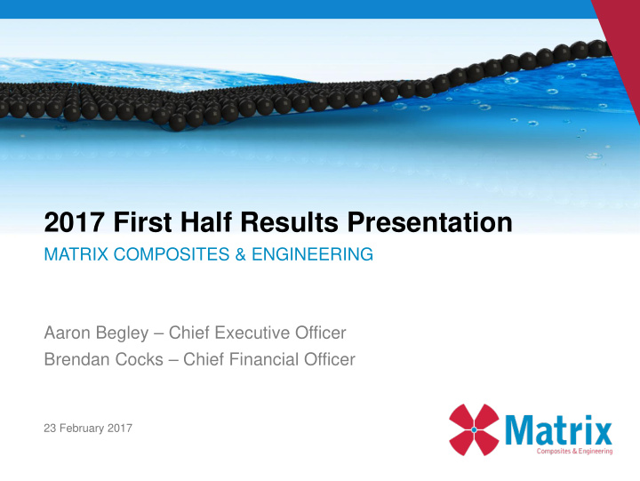 2017 first half results presentation