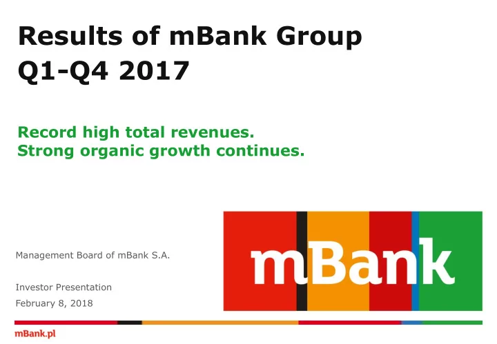 results of mbank group
