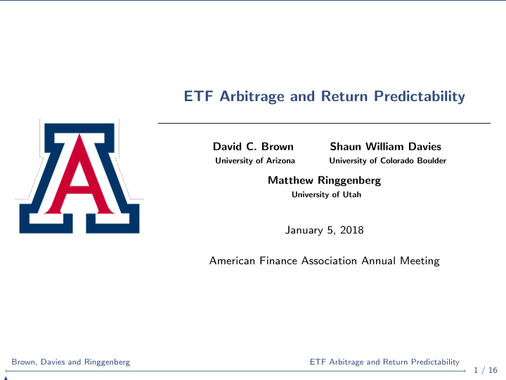 etf arbitrage and return predictability