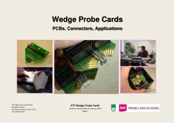 Wedge Probe Cards  PCBs, Connectors, Applications HTT High Tech Trade GmbH HTT Wedge Probe Cards