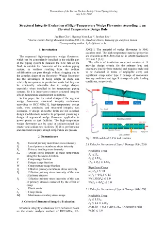 Structural Integrity Evaluation of High-Temperature Wedge Flowmeter According to an  Elevated