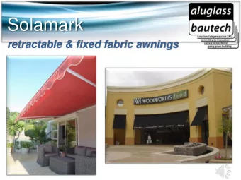 Solamark  retractable &amp; fixed fabric awnings o Introduction o Fabrics o Fabric range o Solamark