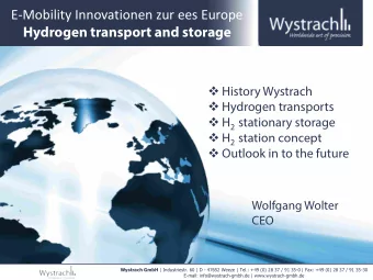 E-Mobility Innovationen zur ees Europe  Hydrogen transport and storage  History Wystrach