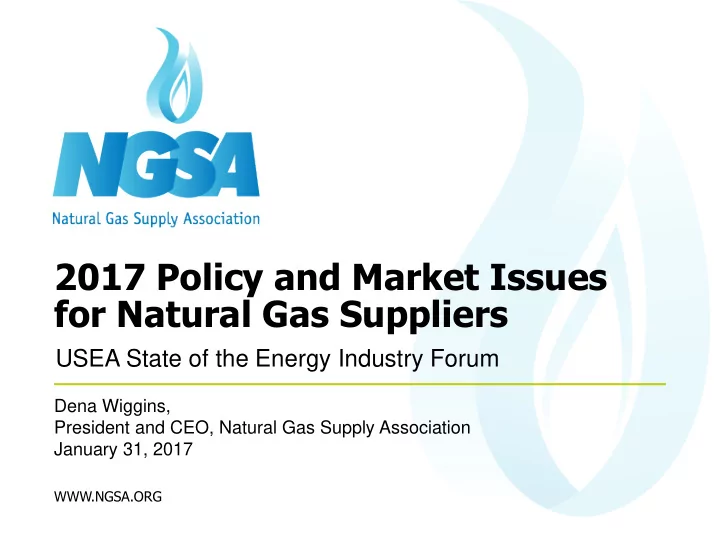 for natural gas suppliers