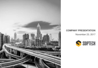 COMPANY PRESENTATION  November 23, 2017  Strictly private and confidential  Todays presenters