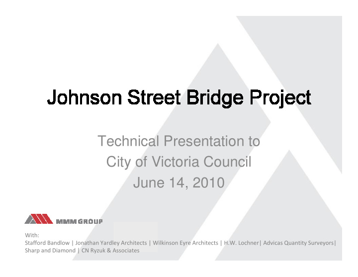 technical presentation to city of victoria council june