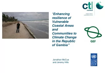 resilience of  Vulnerable  Coastal Areas  and  Communities to  Climate Change  in the Republic of