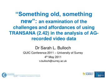 Outline of presentation  Overview of aims and exemplar project  What is Access Grid?