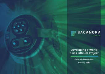 Developing a World  Class Lithium Project  Corporate Presentation  February 2020  DISCLAIMER