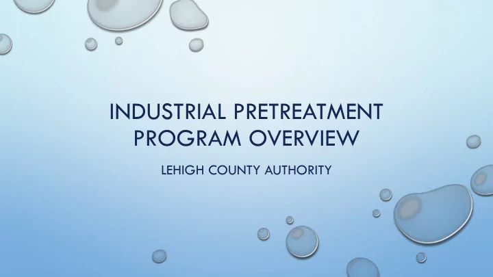 industrial pretreatment