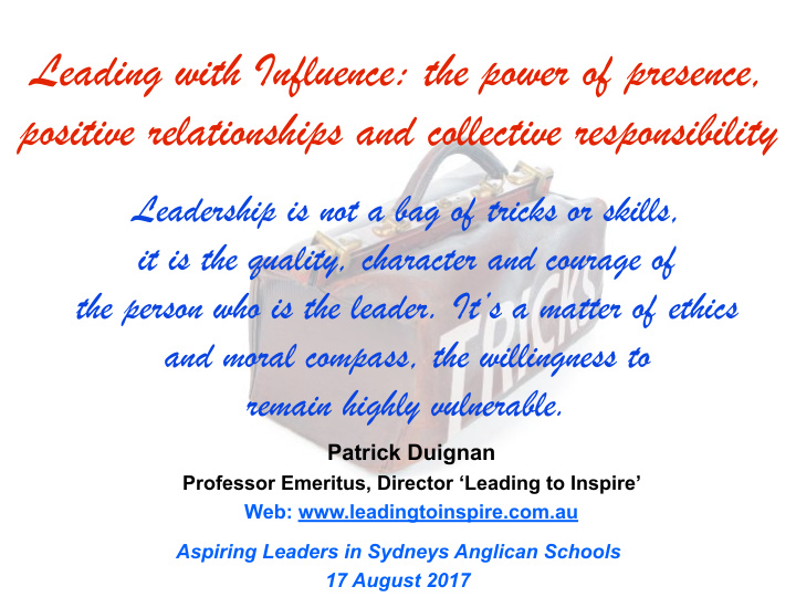 leading with influence the power of presence positive