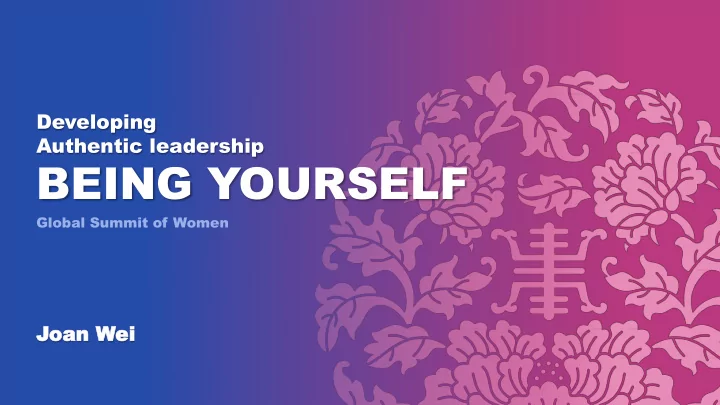 being yourself