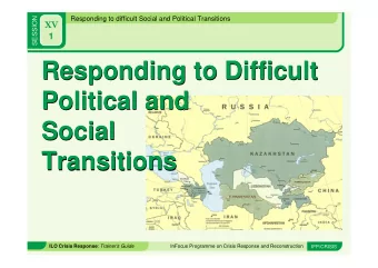 Responding to Difficult  Responding to Difficult  Political and  Political and  Social  Social