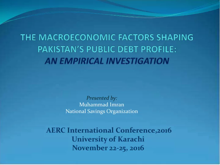 aerc international conference 2016 university of karachi