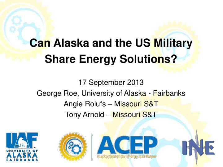 can alaska and the us military share energy solutions
