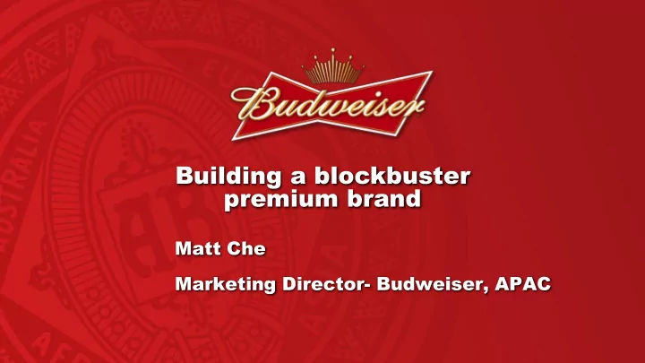 building a blockbuster