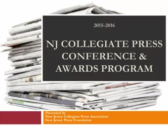 New Jersey Collegiate Press Association  New Jersey Press Foundation  2015-2016 New Jersey
