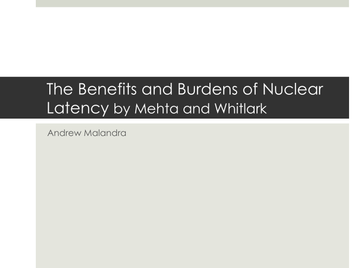the benefits and burdens of nuclear