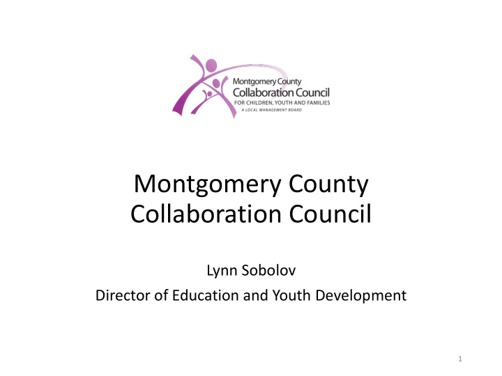 montgomery county collaboration council lynn sobolov