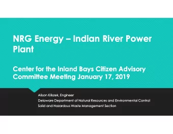 NRG Energy  Indian River Power  NRG Energy  Indian River Power  Plant  Plant  Center for the