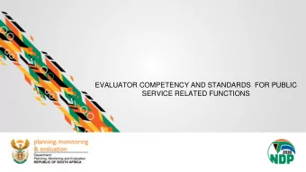 EVALUATOR COMPETENCY AND STANDARDS  FOR PUBLIC  SERVICE RELATED FUNCTIONS  What are Evaluation