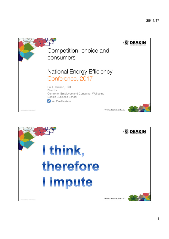 competition choice and consumers national energy